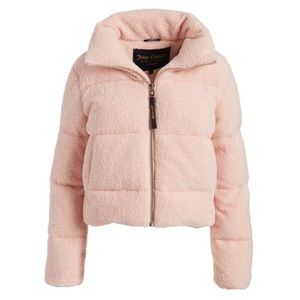Juicy Couture Rose Sherpa Crop Puffer 